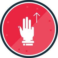 Three Fingers Up Glyph verse Icon vector