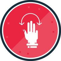 Three Fingers Rotate Glyph verse Icon vector