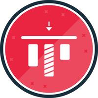 parte superior alineación glifo verso icono vector