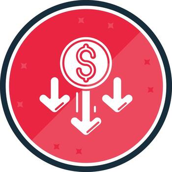 Decrease Glyph verse Icon vector