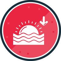 Sunset Glyph verse Icon vector