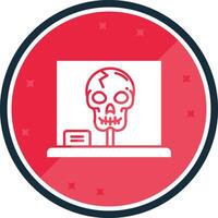 Skull Glyph verse Icon vector