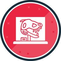 dinosaurio glifo verso icono vector