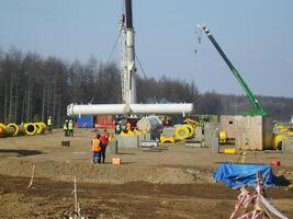 Construction of an oil and gas pipeline. photo