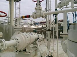 The pump for pumping hot products of oil refining photo