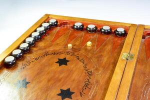 Backgammon. Backgammon handmade. photo