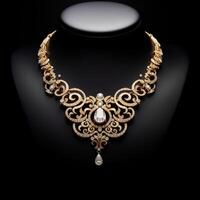 AI generated Exquisite Arthur Pan Jewelry, High Detail Necklace in Youthful Style photo