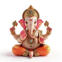 ai generado glorioso 3d representación de señor ganesha foto