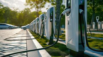 AI generated Modern Fast Electric Vehicle Chargers for Efficient Car Charging photo