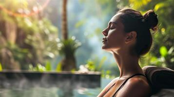 AI generated Serene Wellness Retreat, Travel to Rejuvenation and Self-Care photo