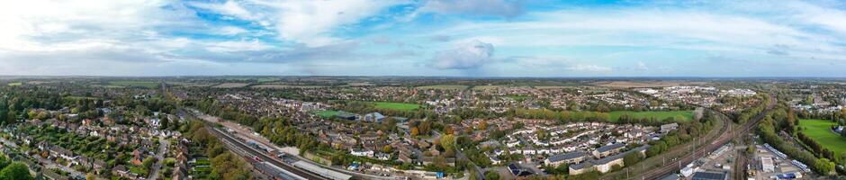 Aerial Panoramic View of Hitchin, Hertfordshire, England. United Kingdom. October 28th, 2023 photo