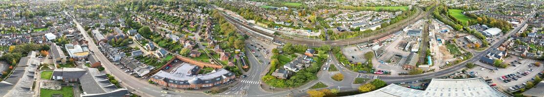 Aerial Panoramic View of Hitchin, Hertfordshire, England. United Kingdom. October 28th, 2023 photo