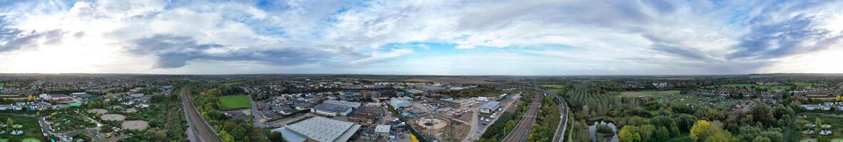 Aerial Panoramic View of Hitchin, Hertfordshire, England. United Kingdom. October 28th, 2023 photo