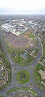 Aerial Panoramic View of Corby Town of England United Kingdom During Cloudy and Rainy Weather of Winter. January 11th, 2024 photo