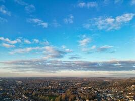 High Angle View of Central Luton City of England UK during Sunset Time. December 1st, 2023 photo