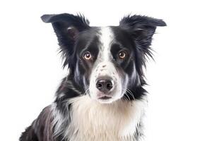 AI generated Purebred purebred beautiful border collie dog breed, background nature isolate. photo