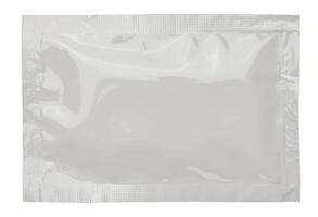 Cellophane rectangular white sachet for wet wipes, sugar and spices photo