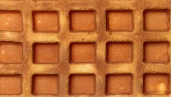 Texture of baked Belgian waffle photo