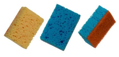 Rectangular dish sponge on isolated background photo