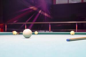 Russian billiards. Playing billiards in a nightclub. photo