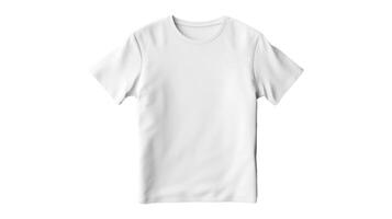 AI generated white t shirt front view isolated on white background with blank space for design photo