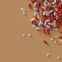 pills and capsules of medicines photo