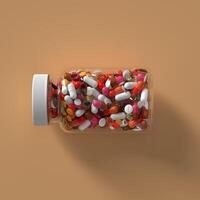 pills and capsules of medicines photo