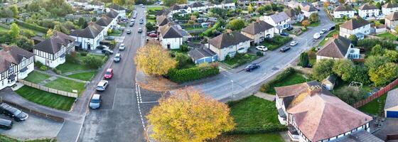 Aerial Panoramic View of Central Hitchin City of England United Kingdom. October 28th, 2023 photo