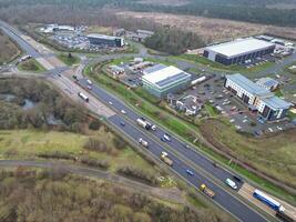 High Angle View of Corby City of Northamptonshire England United Kingdom. November 1st, 2023 photo