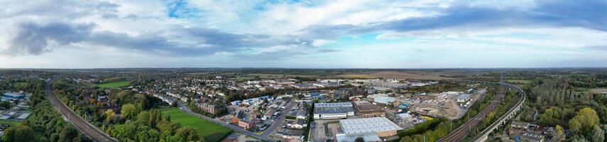 Aerial Panoramic View of Hitchin, Hertfordshire, England. United Kingdom. October 28th, 2023 photo