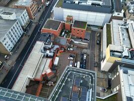 High Angle View of Central Luton City of England UK during Sunset Time. December 1st, 2023 photo