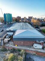 High Angle View of Central Luton City of England UK during Sunset Time. December 1st, 2023 photo