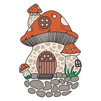 vector mushroom-shaped hut like in a fairy tale