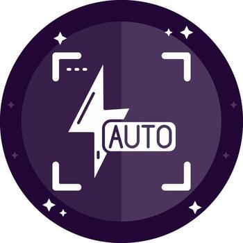 auto destello sólido insignias icono vector
