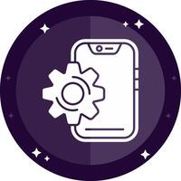 Setting Solid badges Icon vector