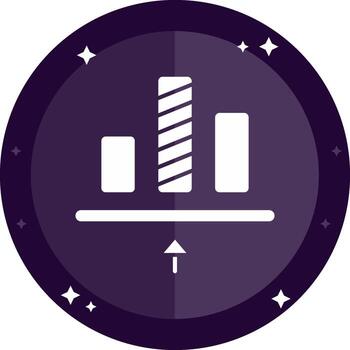 Bottom allignment Solid badges Icon vector