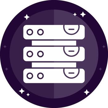 Database Solid badges Icon vector