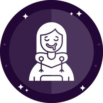 Drooling Solid badges Icon vector