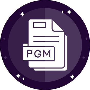 Pgm Solid badges Icon vector