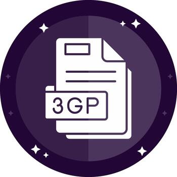 3gp Solid badges Icon vector