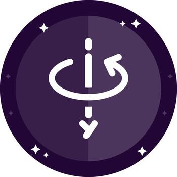 3d rotate y axis Solid badges Icon vector