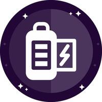 Battery full Solid badges Icon vector