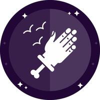 Hand Solid badges Icon vector