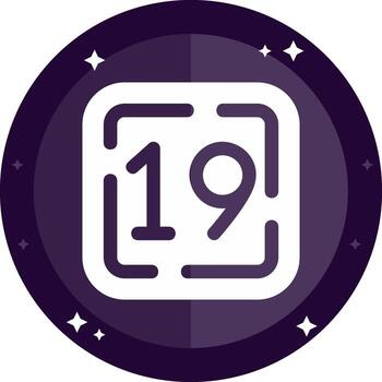 Nineteen Solid badges Icon vector