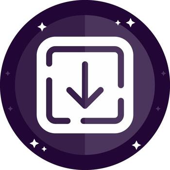 Down arrow Solid badges Icon vector