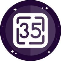 Thirty Five Solid badges Icon vector