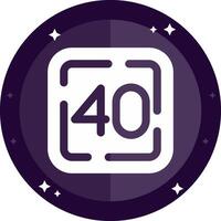 Forty Solid badges Icon vector