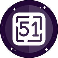 Fifty One Solid badges Icon vector