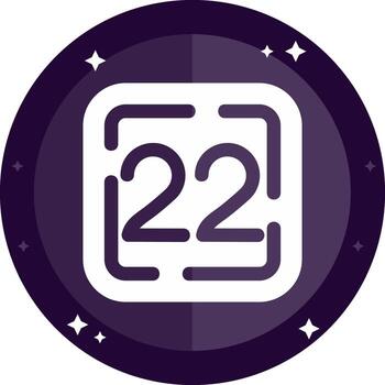 veinte dos sólido insignias icono vector