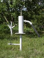 Hand pump leading to an artesian well. photo